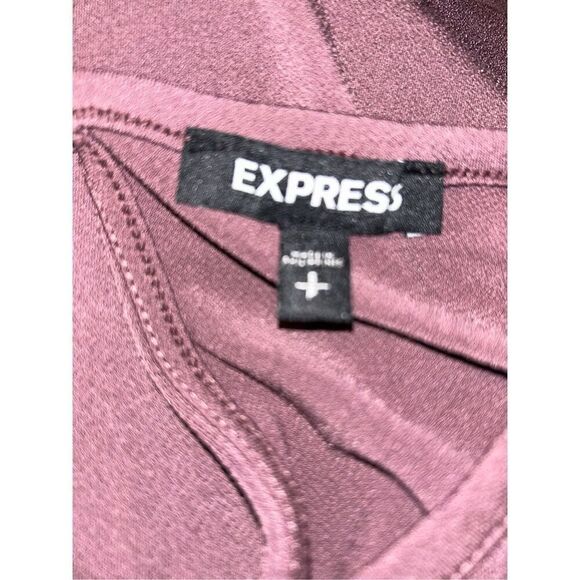 Express Womens Size Small Blouse Top Purple Short Sleeve - Picture 3 of 3